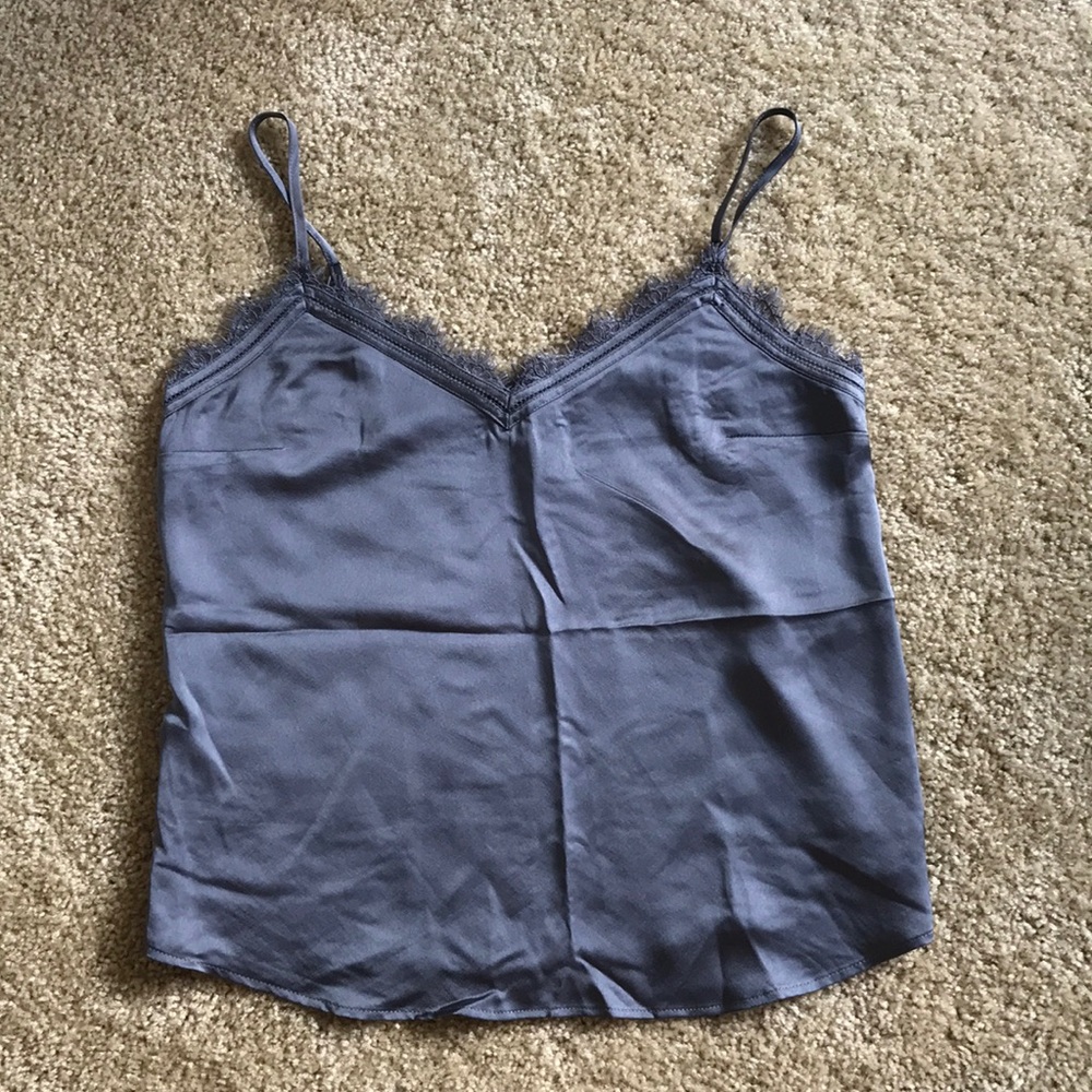 NWT! Abercrombie & Fitch Cool Grey Lace Satin Cami